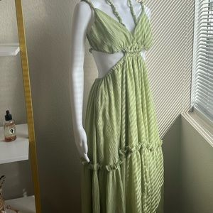 Green long dress